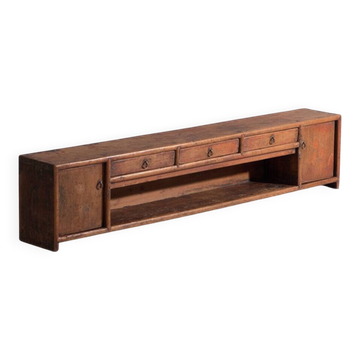 Antique low lacquered elm wood furniture – China, around 1900
