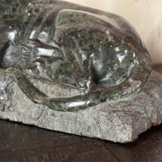 Green serpentine marble sculpture, the Lion of Lucerne after Bertel Thorvaldsen around 1880.