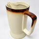 Vintage ceramic jug in ivory and brown – 1960s/70s