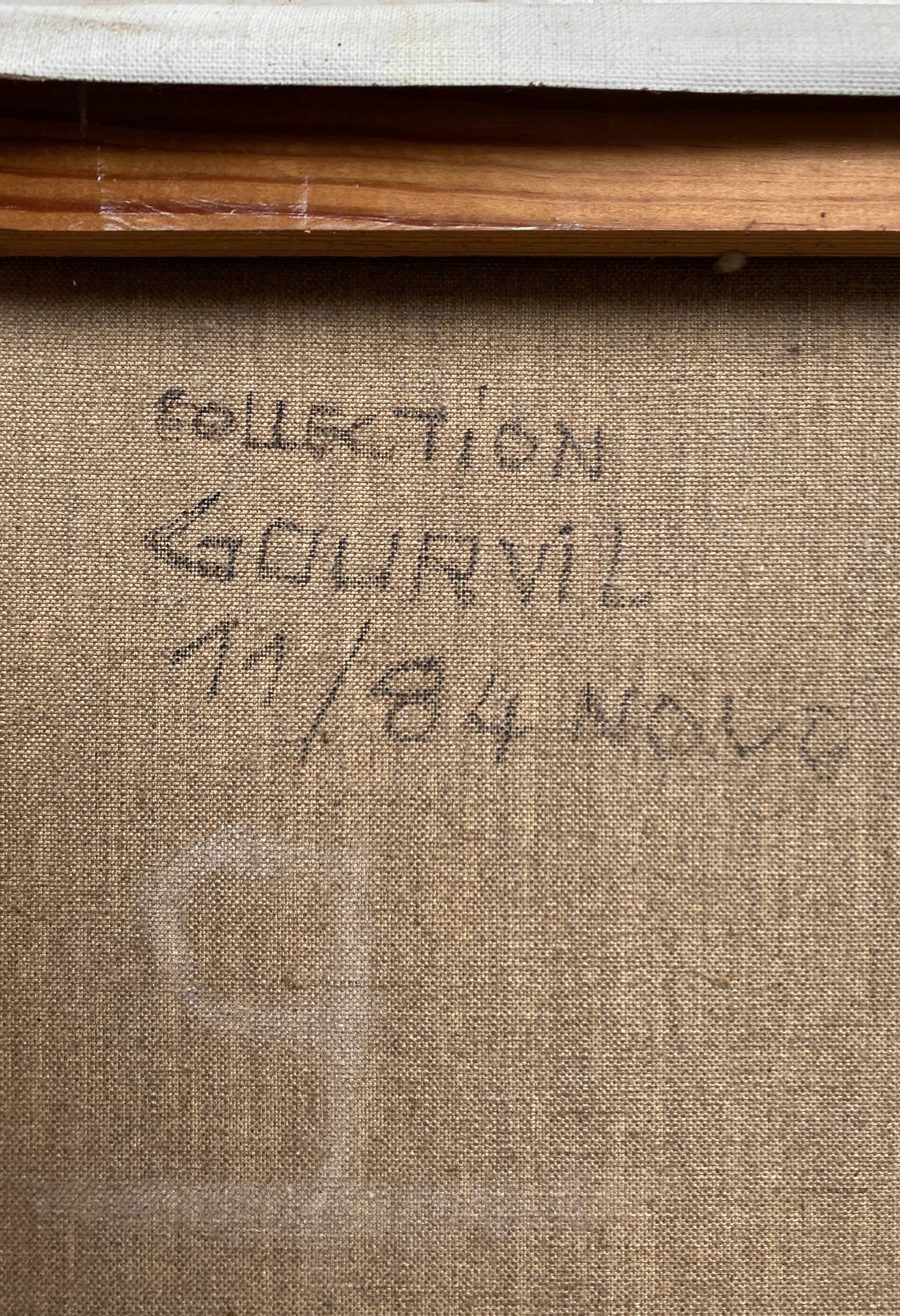 HST painting "Still life with pomes and carafe" signed Boulicot Modern Art (XX°)