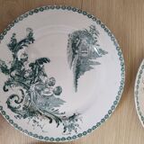 Set of 4 earthenware dinner plates from the Jules Vieillard et Compagnie Manufacture, Bordeaux, c