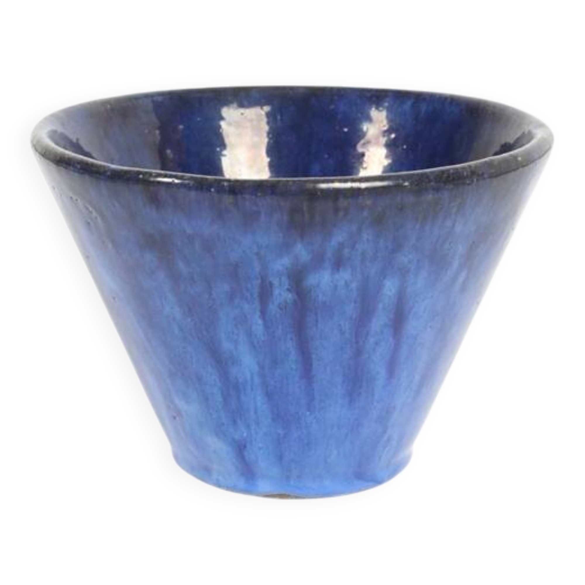 Hand-glazed mid-century plant pot by TDV / 1960s / 1970s