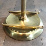Neoclassical style valet stand in brass and black lacquered wood. French work. Circa 1940