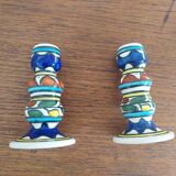 Pair of handmade ceramic candlesticks