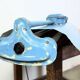 Lampe tube suspendue industrielle bleue de polam gdansk, 1970s