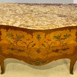 Curved chest of drawers Louis XV style in marquetry