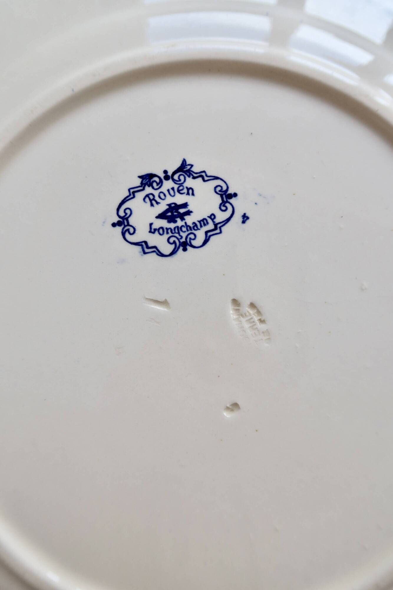 Ironstone serving dish Longchamp model Rouen 19th century