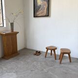 Pair of Henri Bataille oak stools