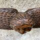 Carved wooden angel head