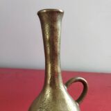 Brutalist jug vase solid brass boho 60s 70s