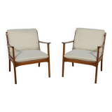 Pj112 armchairs by ole wanscher for poul jeppesens, denmark, 1960s, set of 2