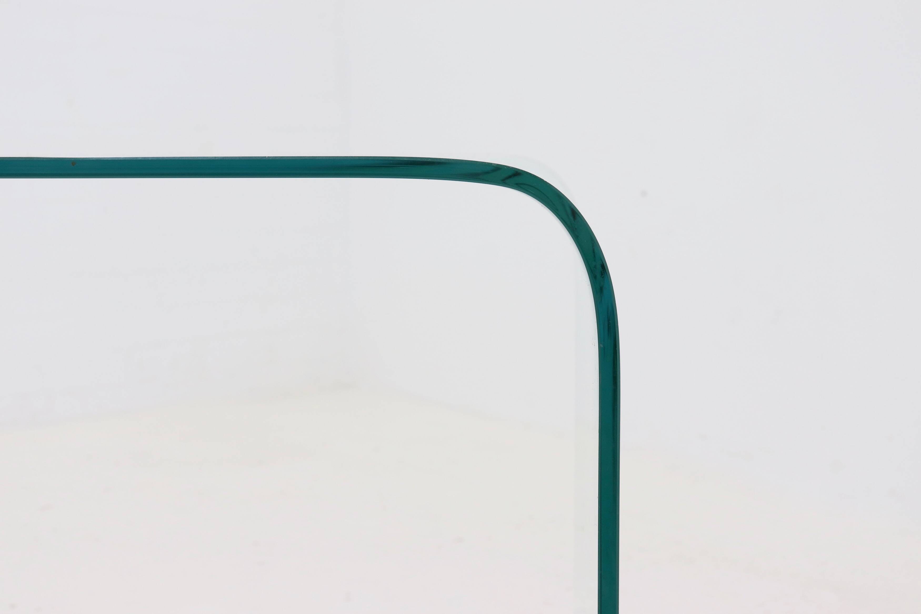 Italian Modern Glass Waterfall Console Table 1980s