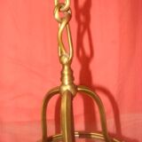 cylindrical bronze and glass vestibule lantern with 3 candle holders