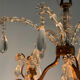 Bronze cage chandelier adorned with crystal drops, circa 1880