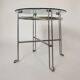 Chrome metal and glass tubular table