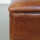 Pouf, repose-pieds en cuir marron