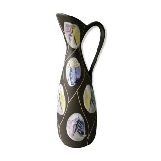 Kongo ceramic pitcher décor by Bodo Mans, Bay Germany, 1960s