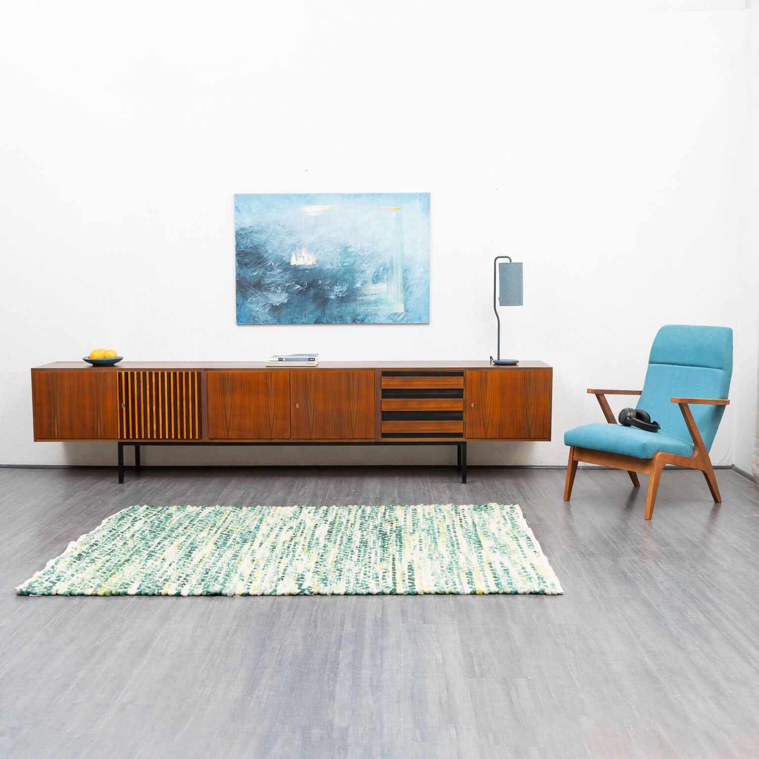 Sidebord, restored, walnut, 300cm