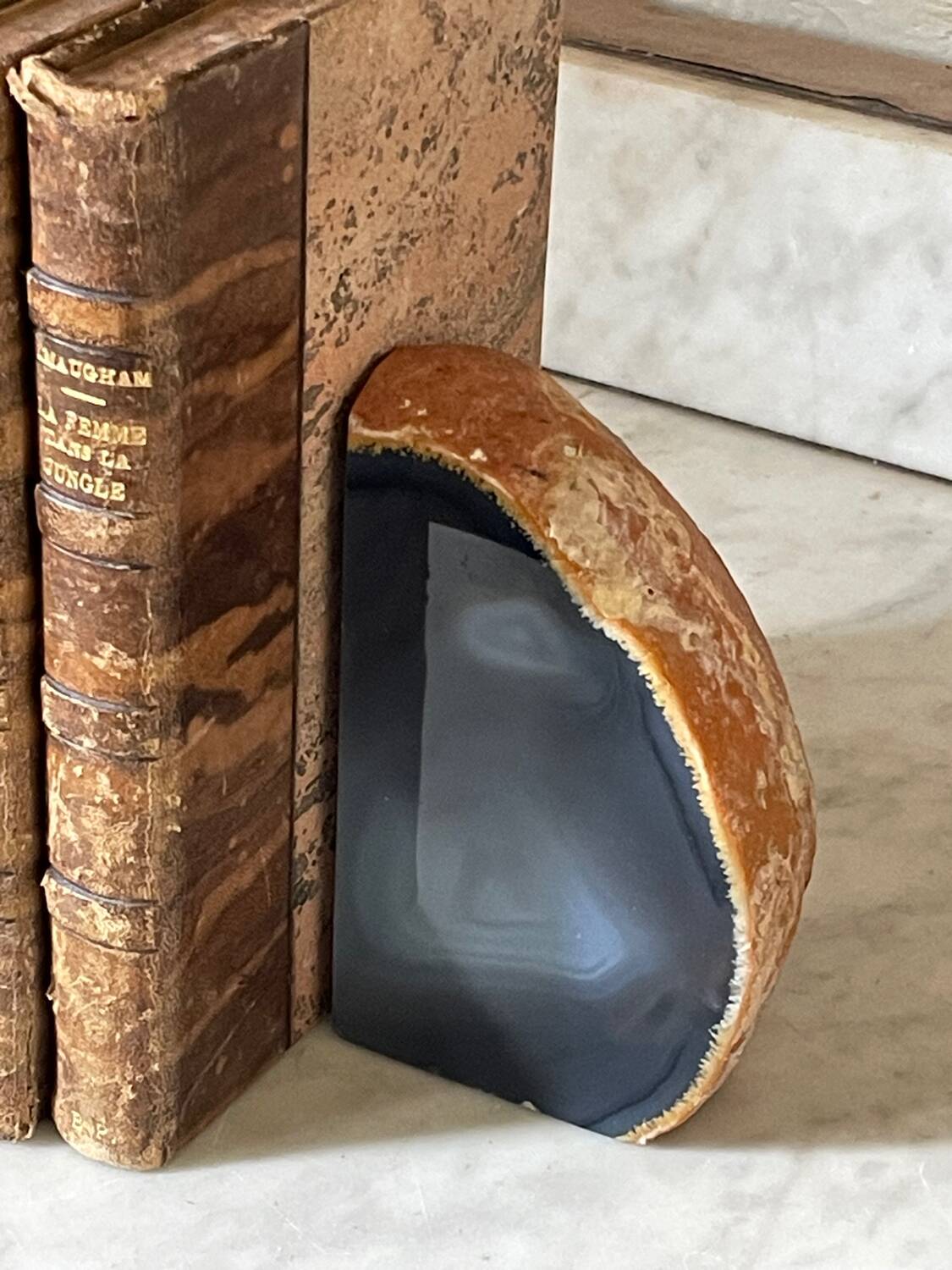 paire de serre-livres Géode d’agate