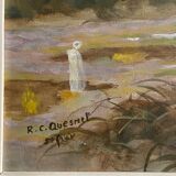 Orientalist painting rc quesnel robert morocco 1940 painting