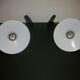 Pair of metal wall lamps in black and white color