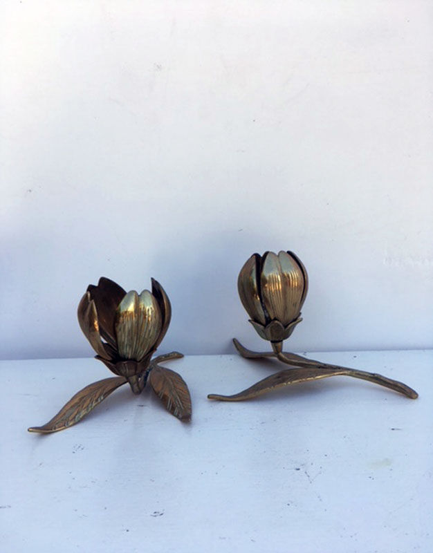Lot de 2 fleurs laiton