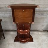 Dutch boat bar solid oak and red copper 1940 1950 art deco
