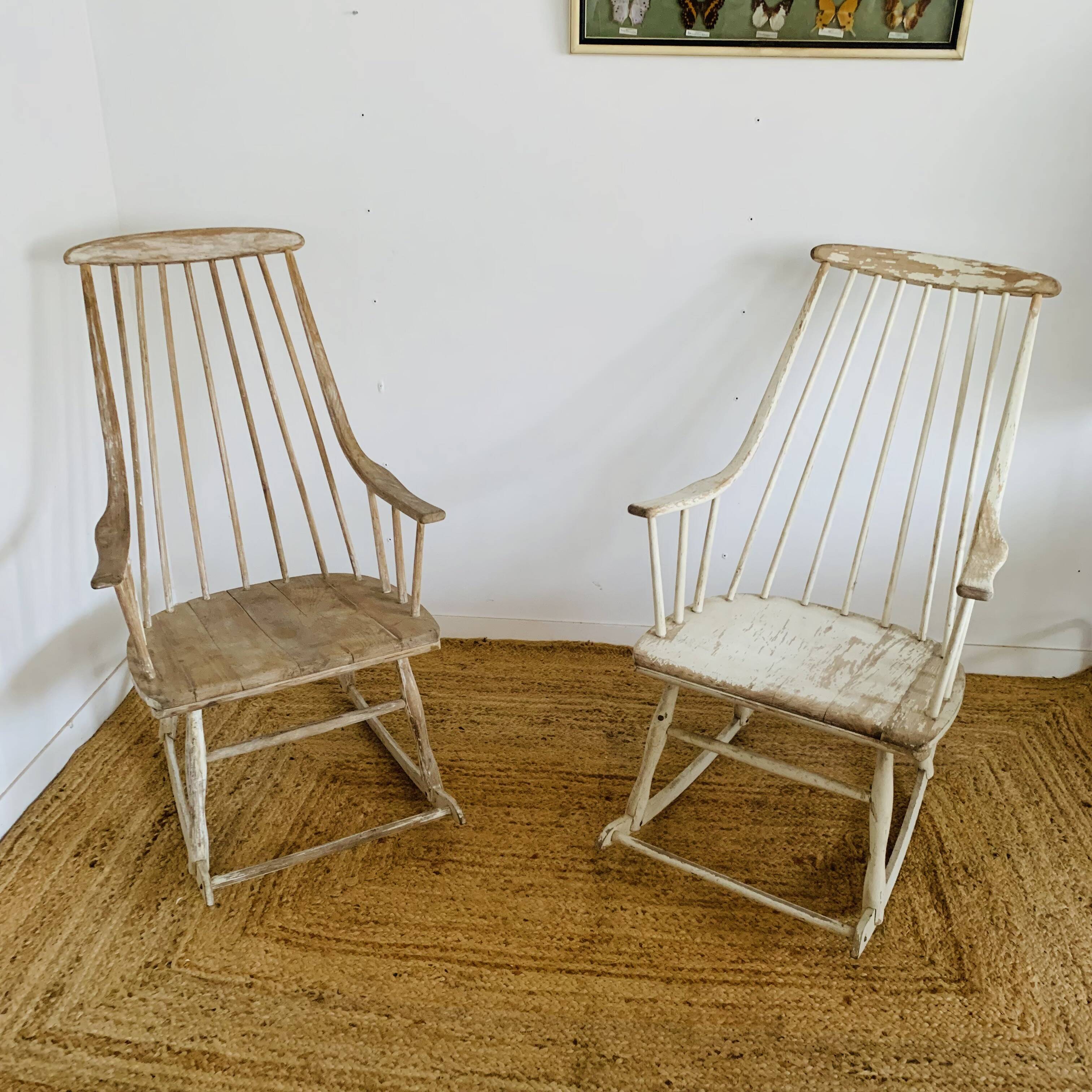 Pair of vintage rocking chairs by Lena Larsson