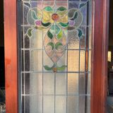 Portes de magasin fin XIXem, devanture de mercerie avec vitraux Art Nouveau