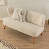 Vintage Cocktail Sofa in Teddy-Fabric