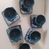 Vintage blue coffee service vallauris design 60s