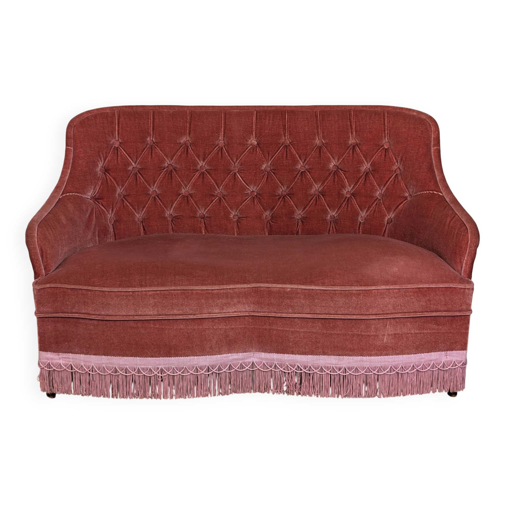 Toad sofa in old pink velvet