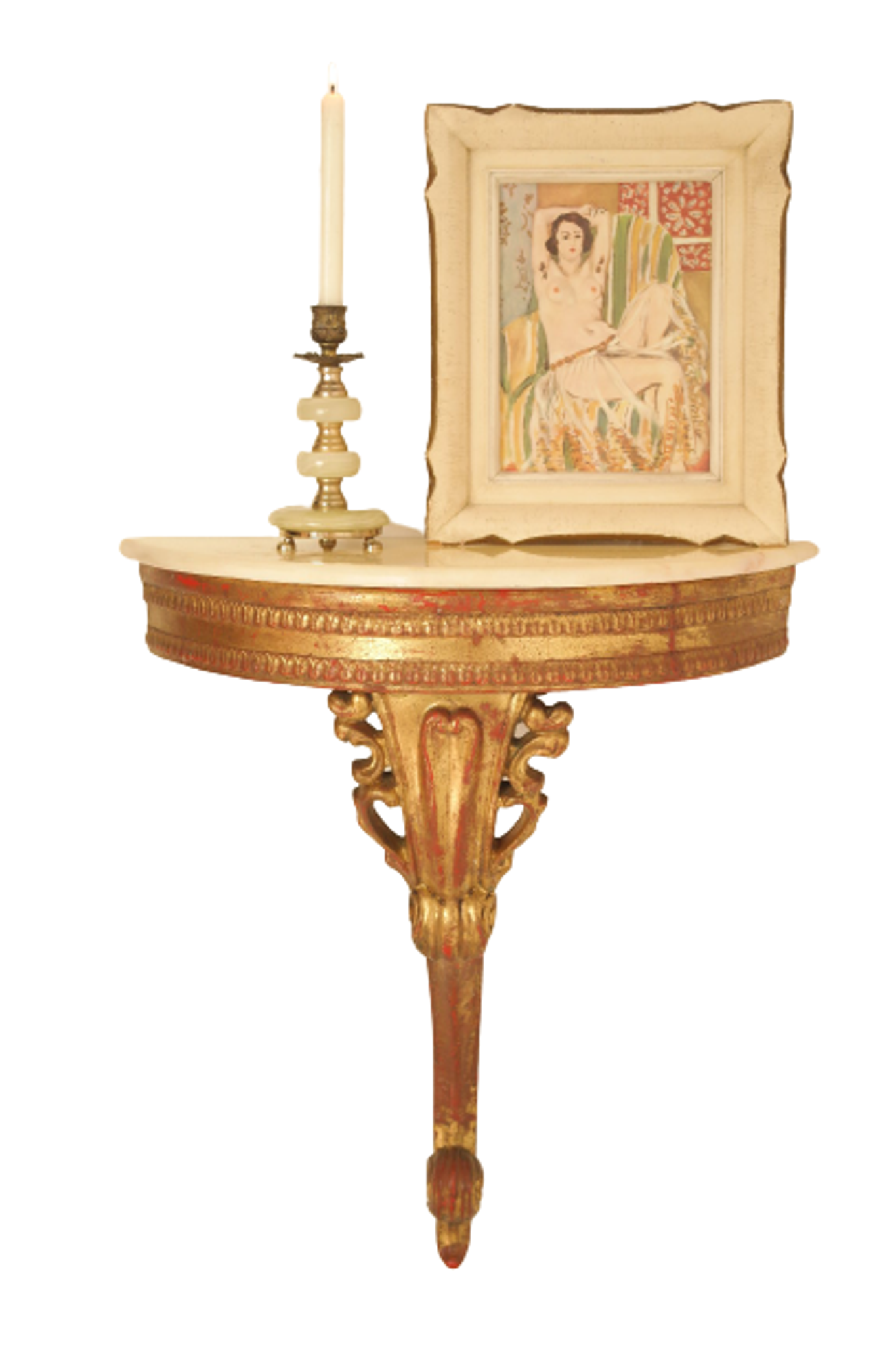 Console murale style antique Italie bois doré