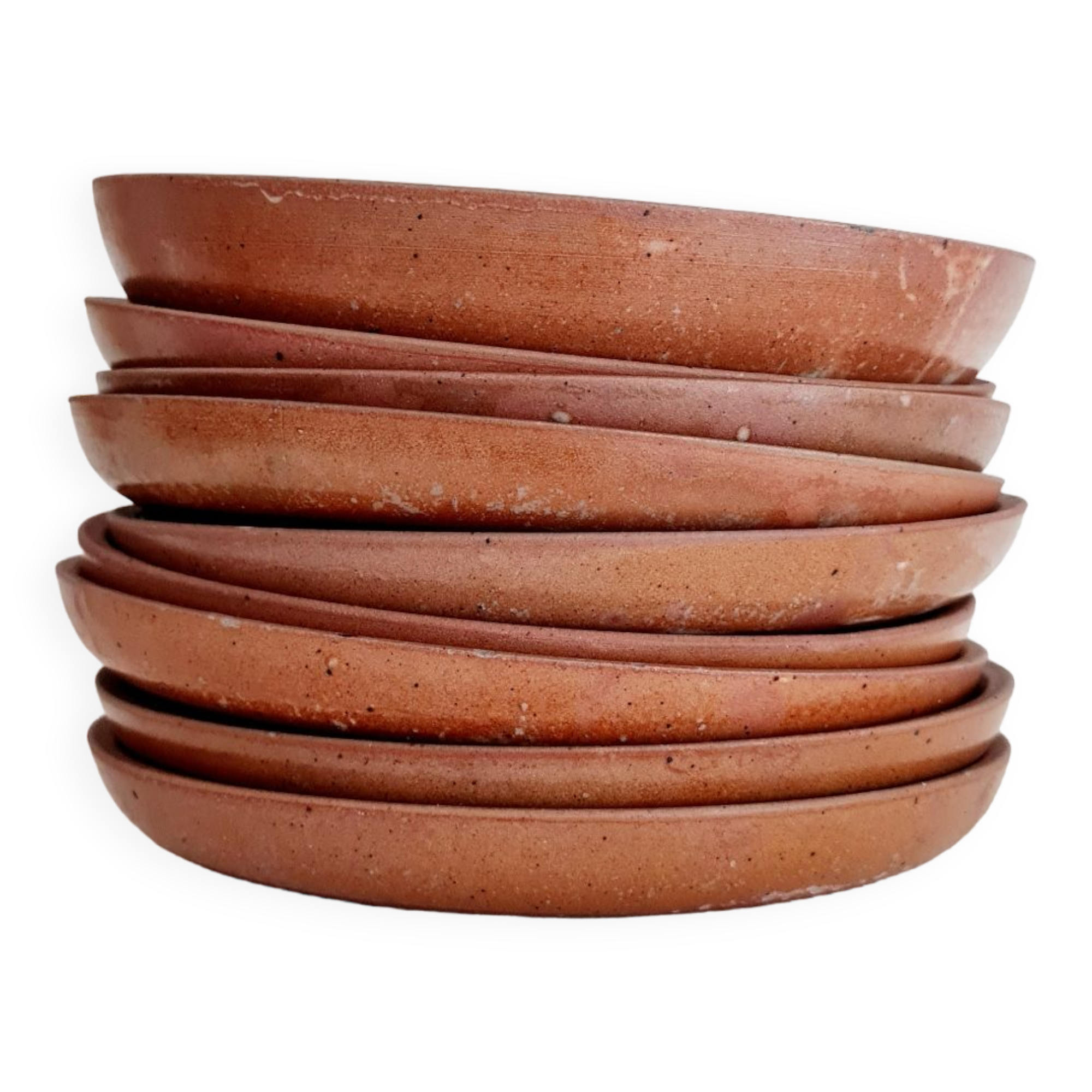 Set of 9 stoneware dessert plates