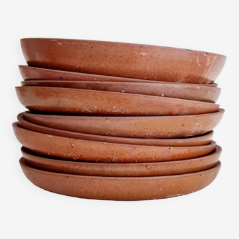 Set of 9 stoneware dessert plates