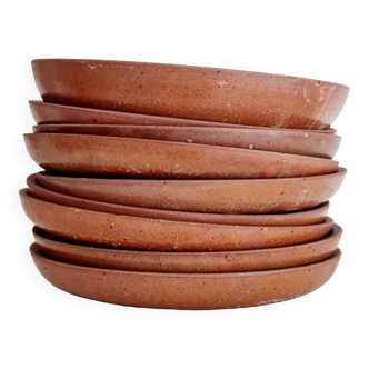 Lot de 9 assiettes à dessert en grès