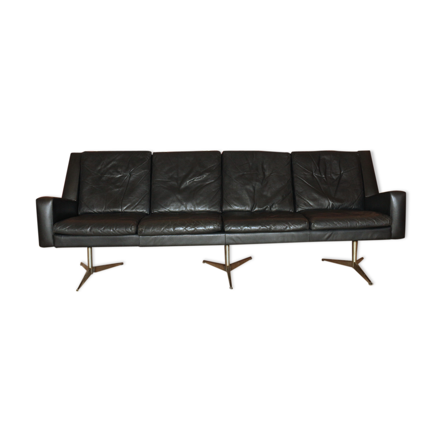Mid-century danish leather sofa from Skjold Sørensen, 1960s