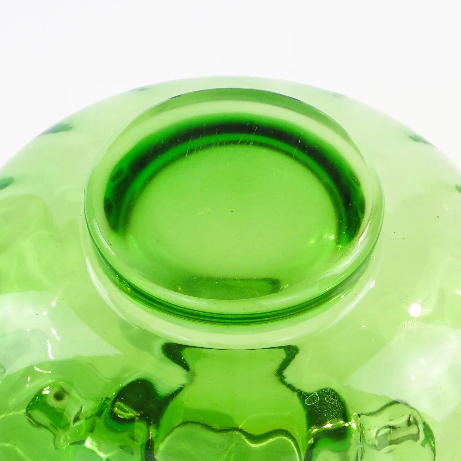 Mid-century modern vase, turquoise glass, Poland, 1970s