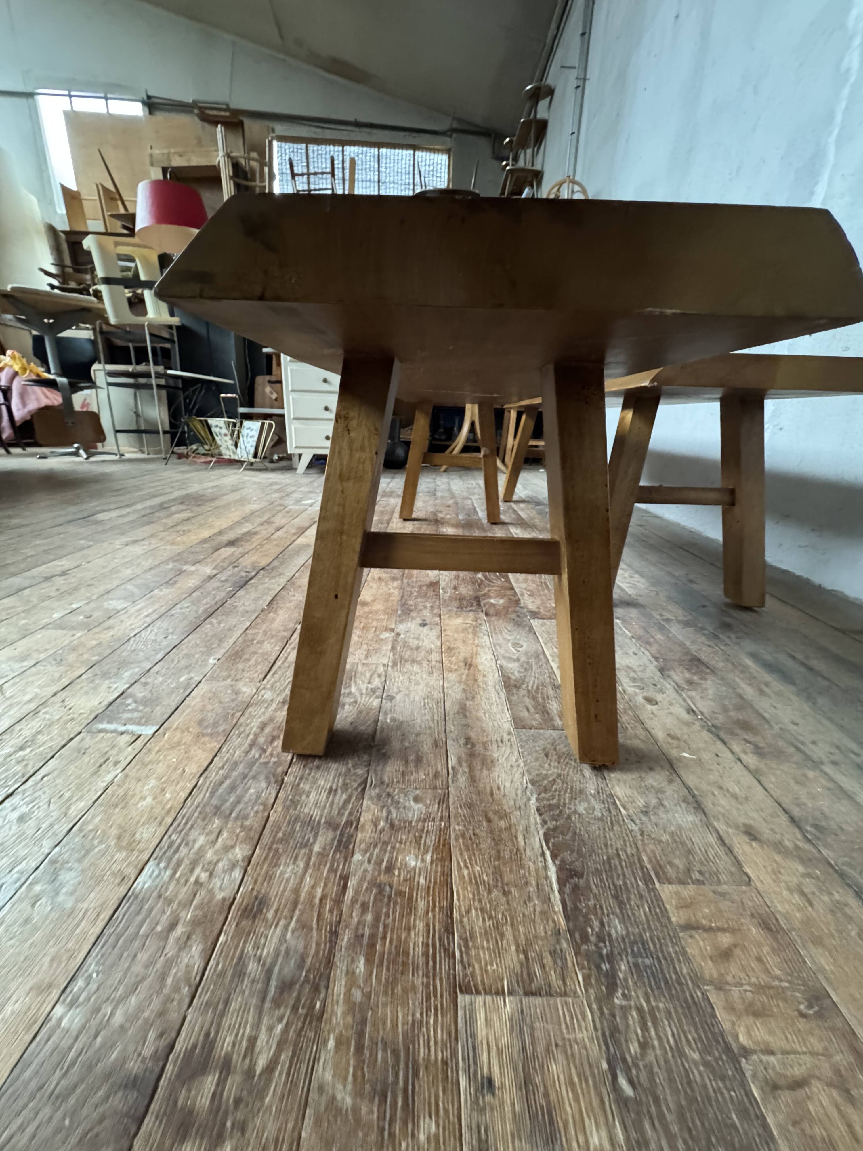 Vintage brutalist bench pair