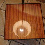 Floor lamp 1950/60 tripod in black metal with cream lampshade