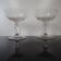 2 Antique faceted champagne glasses in blown glass