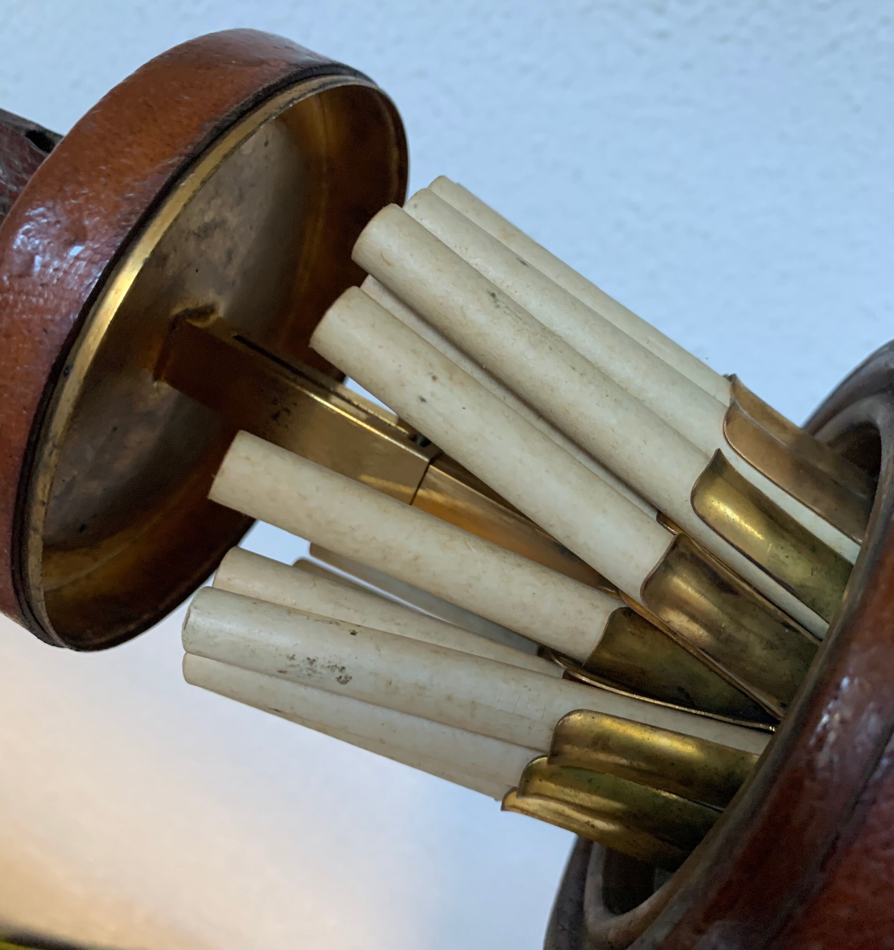 Vintage cigarette holder 1960 Longchamp leather horse - 11 x 10 cm