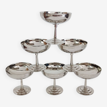Set of 6 Letang Remy stainless steel dessert cups