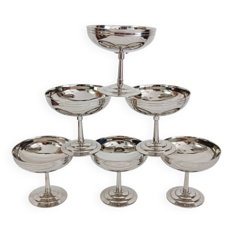 Lot de 6 coupes à dessert en inox Letang Remy