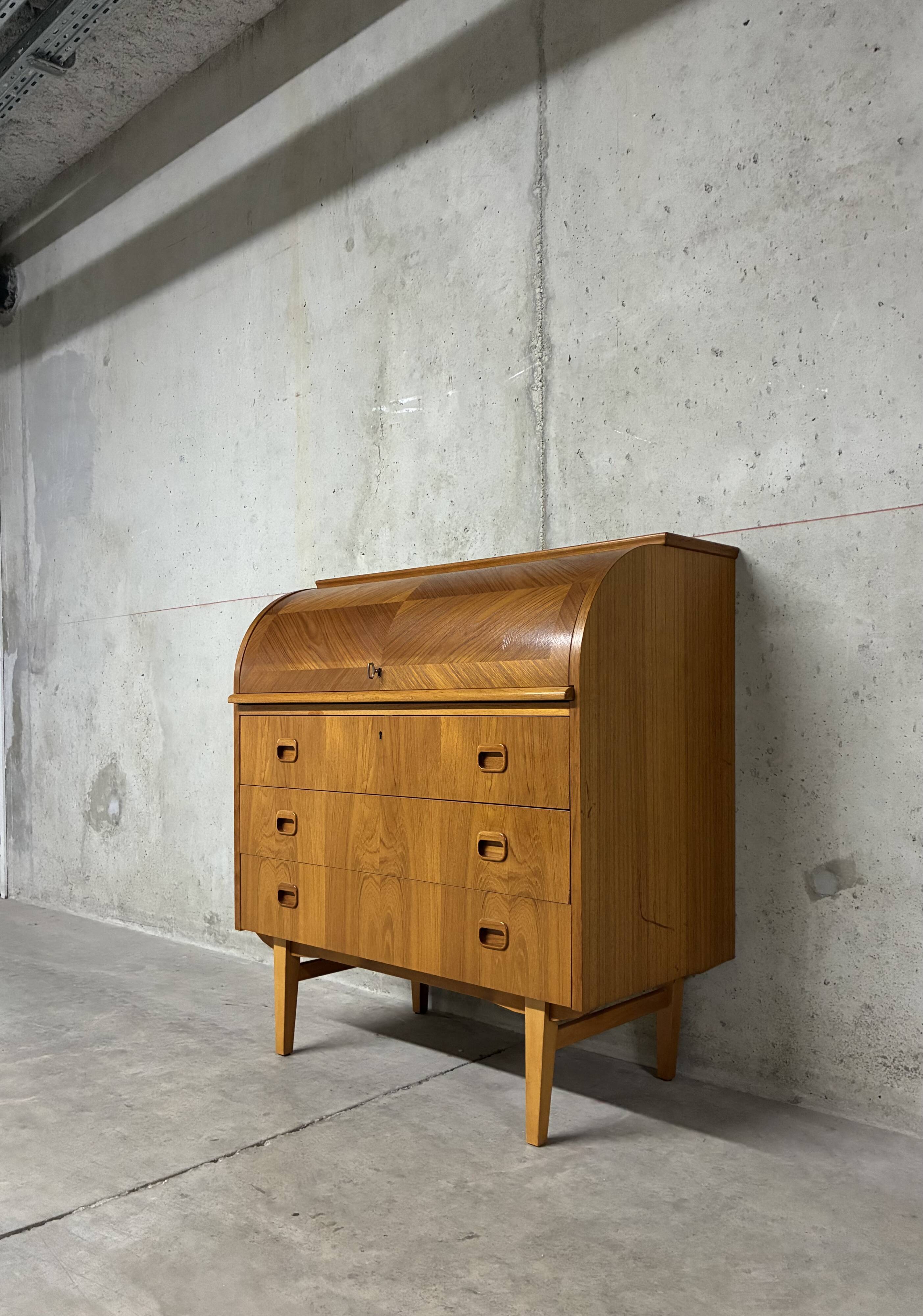 Vintage Scandinavian secretary cabinet from the 1960s.