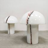 Paire de lampes de table champignon vintage