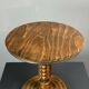 Low wood turned midcentury brutalist side table, Charles Dudouyt style