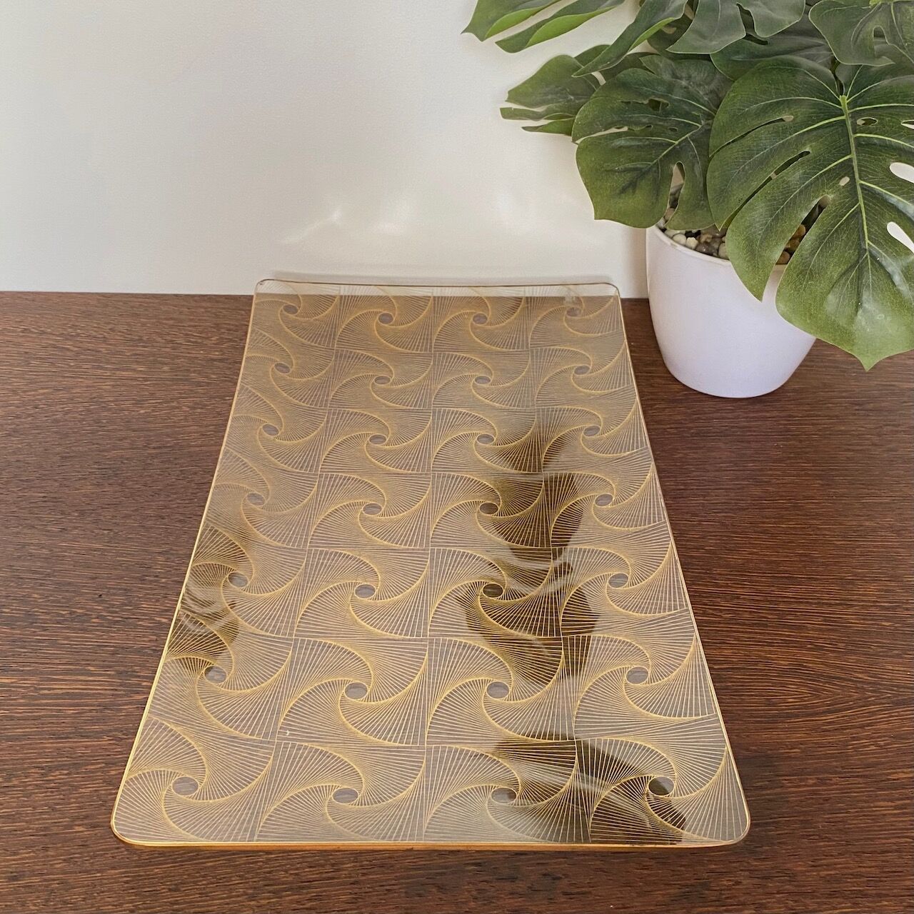 Glass serving tray