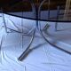 Vintage smoked glass Space Age dining table