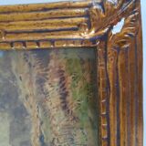 Watercolor painting landscape of a farm and its surroundings signed paul roux 1902